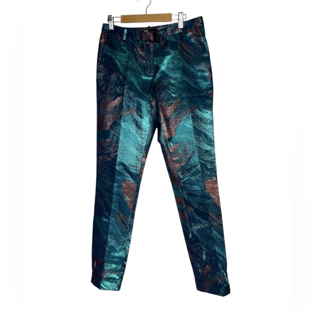 Maje metallic slacks size 34 Artsy colorful career